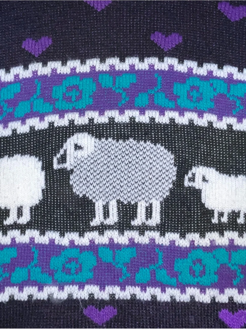 Cozy Cottagecore/Twee Black Sheep Motif Knit Sweater - Women's